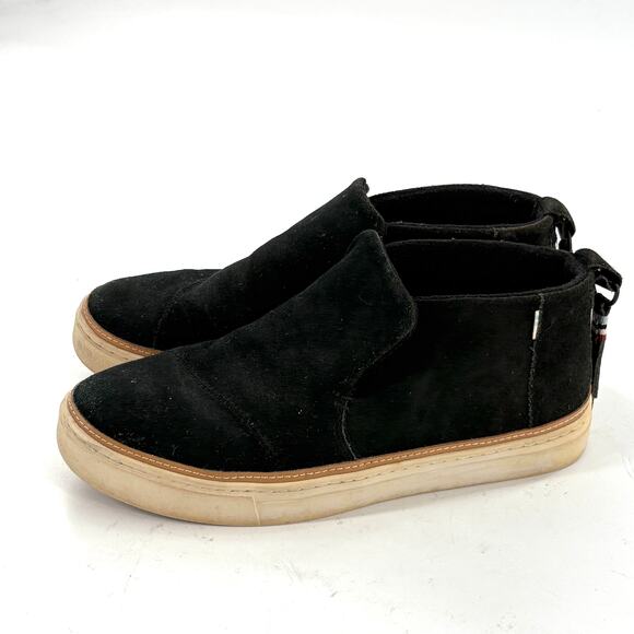 Toms Paxton Suede Boots 10 Black Ankle Booties Sneakers Comfort Travel - Picture 2 of 8